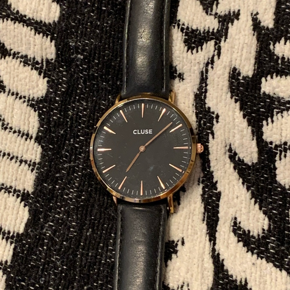 Cluse Black Leather Watch - Picture 2 of 9